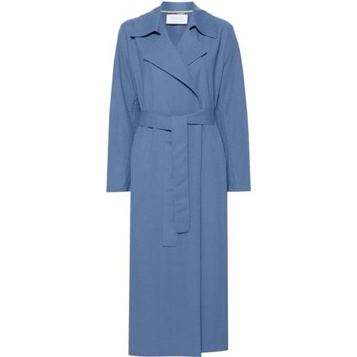 Harris Wharf London cappotto lungo con cintura - blu