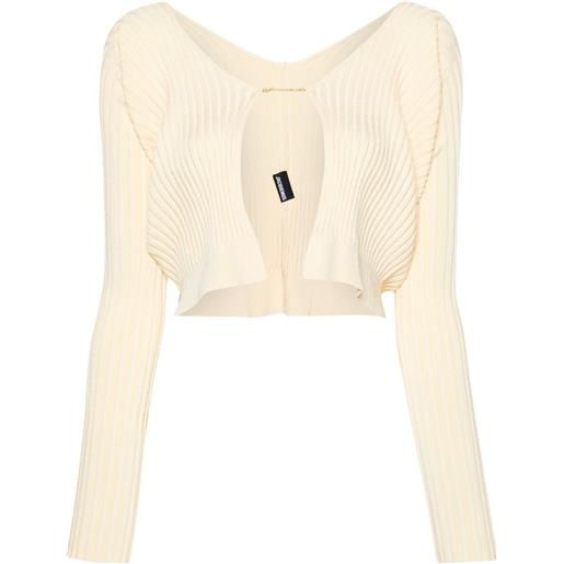 Jacquemus cardigan a coste le maille pralu - giallo
