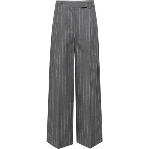 Semicouture pantaloni a palazzo a righe - grigio