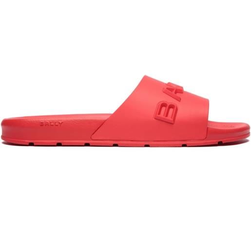 Bally sandali slides con logo goffrato - rosso