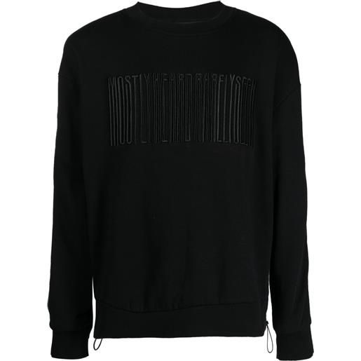 Mostly Heard Rarely Seen felpa ibrida con ricamo logo - nero