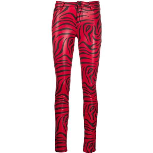 Philipp Plein pantaloni skinny con stampa - rosso