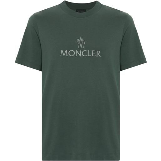 Moncler t-shirt con applicazione - verde