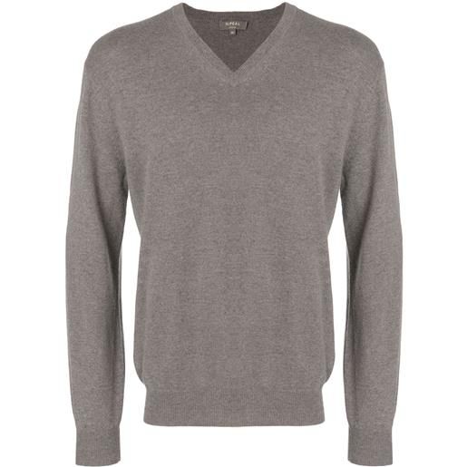 N.Peal maglione con scollo a v - grigio