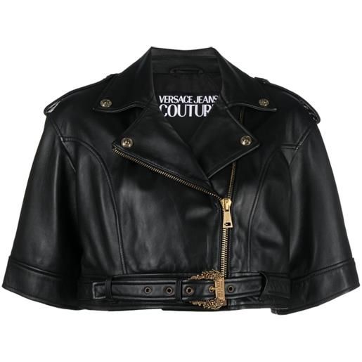 Versace Jeans Couture giacca crop in pelle - nero