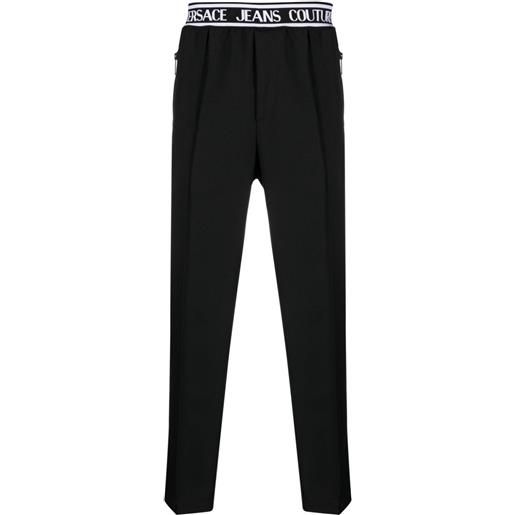 Versace Jeans Couture pantaloni slim con banda logo - nero