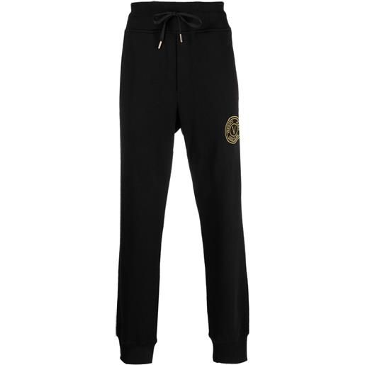 Versace Jeans Couture pantaloni sportivi con ricamo - nero