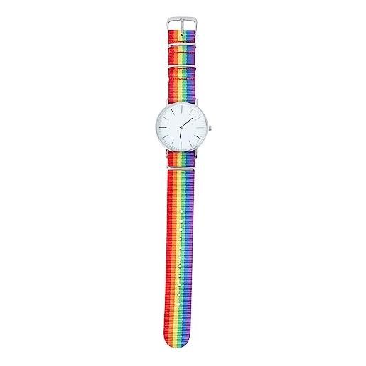 Balacoo orologio al quarzo con design arcobaleno, alla moda, delicato decorazione da polso per uomini e donne (argento)