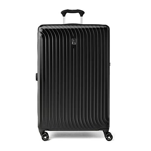 Travelpro maxlite air bagaglio a mano espandibile con lato rigido, 8 ruote piroettanti, valigia rigida leggera in policarbonato, nera, grande a quadri 72 cm