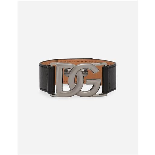 Dolce & Gabbana bracciale in pelle di vitello con logo dg
