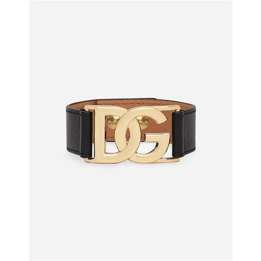 Dolce & Gabbana bracciale in pelle di vitello con logo dg