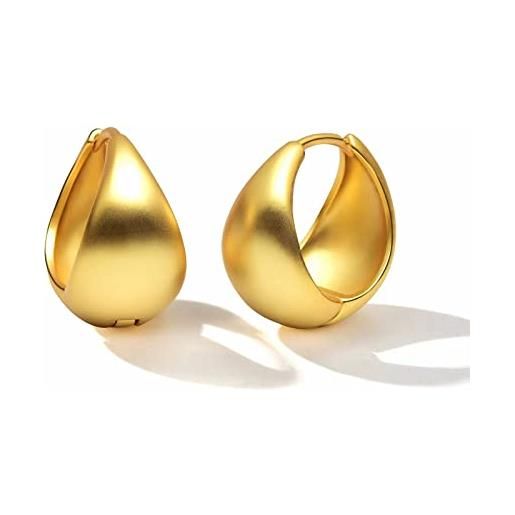 HUGE TOMATO orecchini a cerchio in oro spesso orecchini a cerchio placcati oro 18k orecchini chunky huggie per le donne oro opaco
