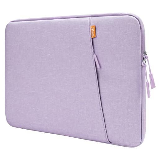 JETech custodia laptop per 16 pollici mac. Book pro m3 / m2 / m1 a2780 a2485 a2141, impermeabile custodia borsa con tasca, compatibile con 16 pollici notebook (viola chiaro)