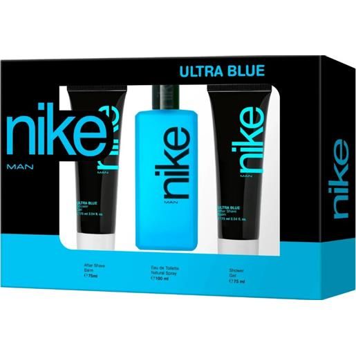 Nike ultra blue man - edt 100 ml + gel doccia 75 ml + balsamo dopobarba 75 ml