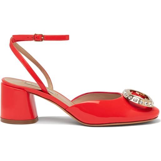 Casadei emily cleo patent leather pumps coralflame