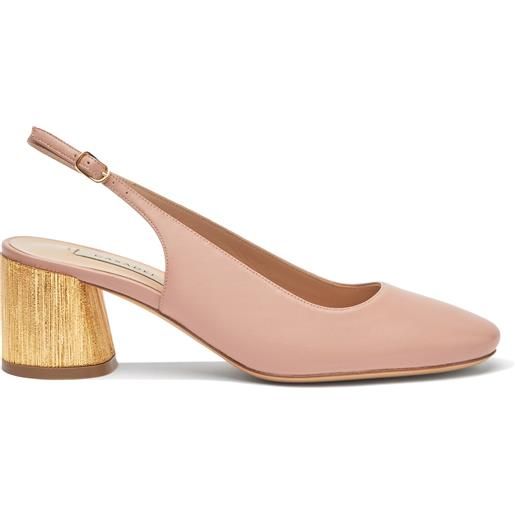 Casadei emily cleo leather and gold slingbacks rosé