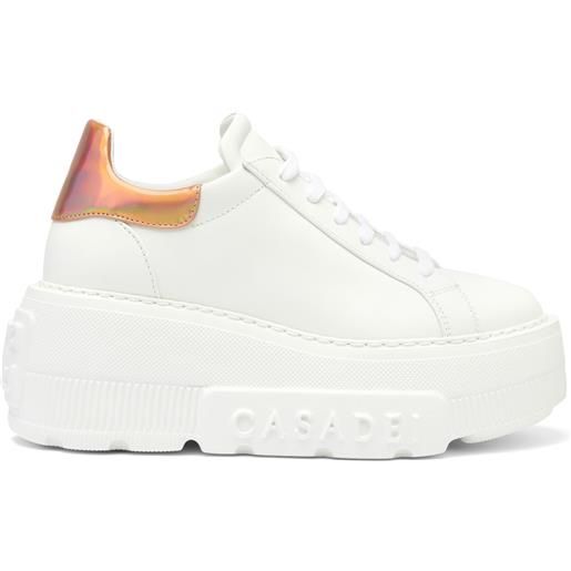 Casadei nexus flash sneakers white and rose gold