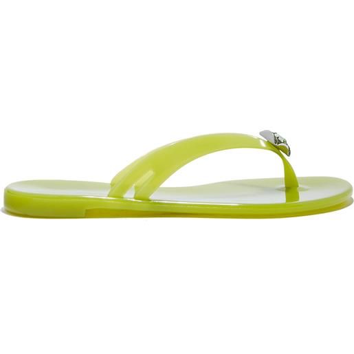 Casadei jelly jeweled pvc flip flops lime