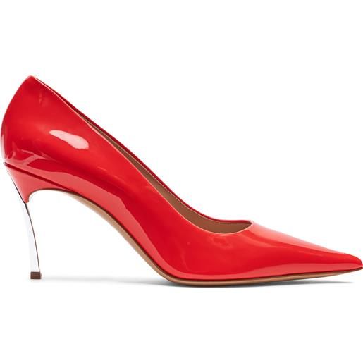 Casadei superblade patent leather pumps coralflame