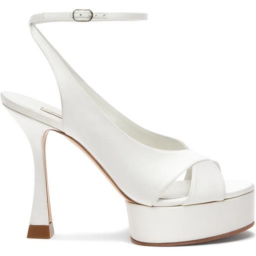 Casadei donna satin platform sandals white