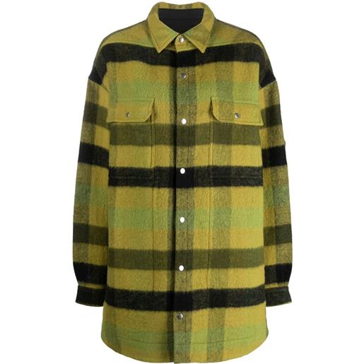 Rick Owens giacca-camicia a quadri - verde