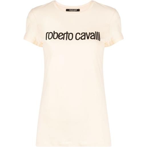 Roberto Cavalli t-shirt con ricamo - toni neutri