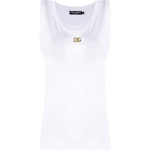 Dolce & Gabbana top dg con applicazione - bianco