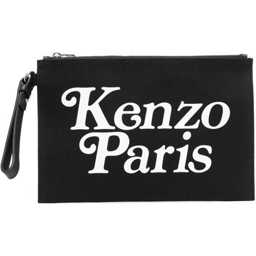 Kenzo pouch con stampa - nero