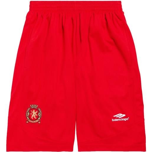 Balenciaga shorts sportivi con ricamo - rosso