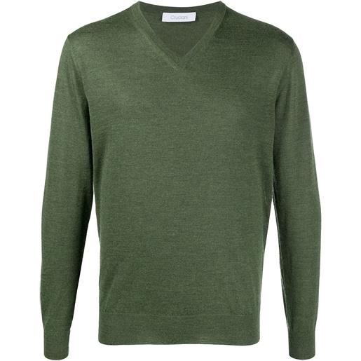 Cruciani maglione con scollo a v - verde