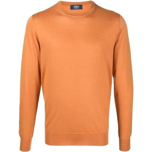 Fedeli maglione girocollo a coste - arancione
