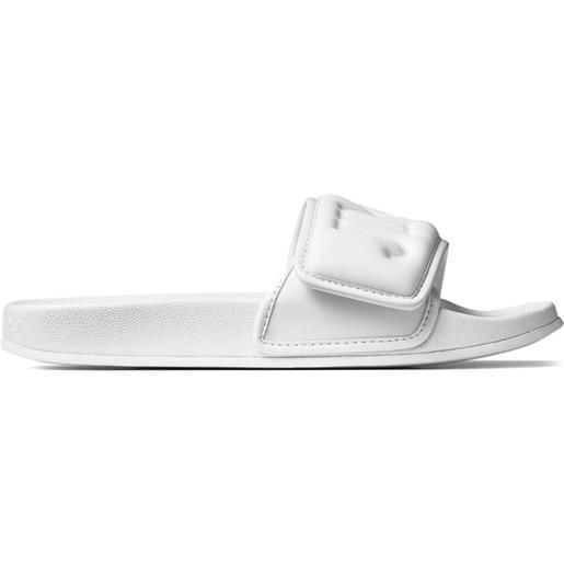 Jimmy Choo sandali slides fitz con logo goffrato - bianco