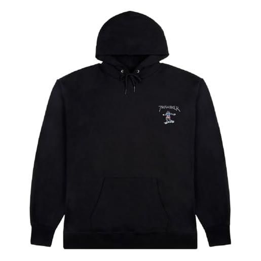 Thrasher men's little gonz logo black long sleeve pullover hoodie xl