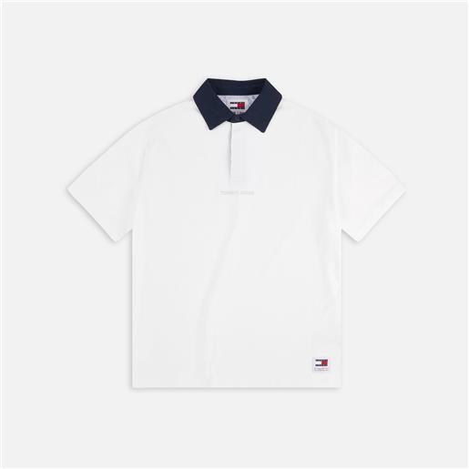 Tommy Hilfiger tj oversized classic rugby polo shirt white uomo