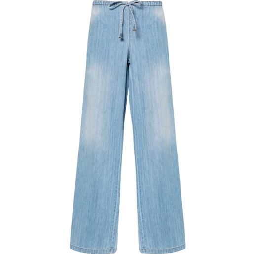 Ermanno Scervino jeans a gamba ampia con coulisse - blu