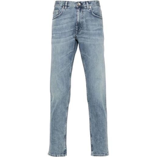 Eleventy jeans affusolati a vita media - blu