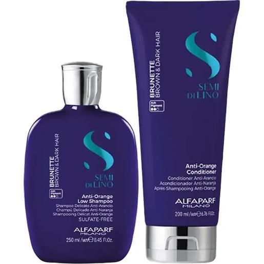 ALFAPARF MILANO kit semi di lino anti-orange low shampoo 250ml + conditioner 200ml