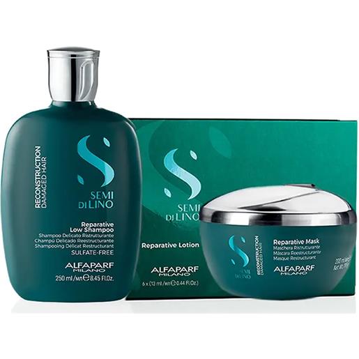 ALFAPARF MILANO alfaparf kit semi di lino reparative low shampoo 250ml + mask 200ml + lotion