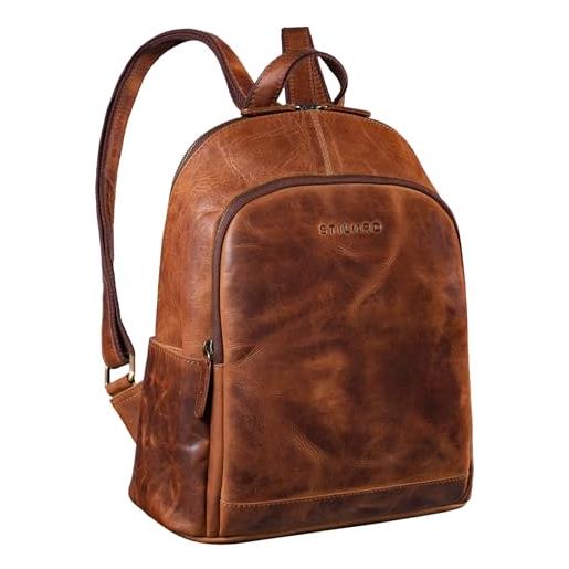 STILORD 'porter' zaino daypack pelle zaino moderno sport viaggi città scuola borsa sportiva zainetto per donna e uomo zaini cuoio, colore: kara - cognac