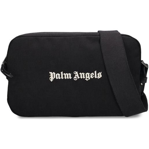 PALM ANGELS cordura logo nylon camera bag