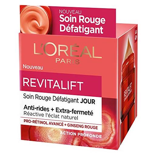 L'Oréal Paris - revitalift - trattamento rosso defaticante ed energizzante - antirughe & extra compattezza - arricchito con pro-retinolo e ginseng rosso - per tutti i tipi di pelle - 50 ml