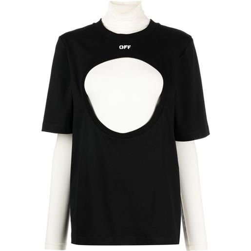 Off-White t-shirt meteor con design a strati - nero