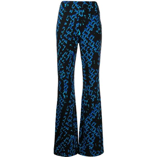 DVF Diane von Furstenberg pantaloni brooklyn con stampa grafica - blu
