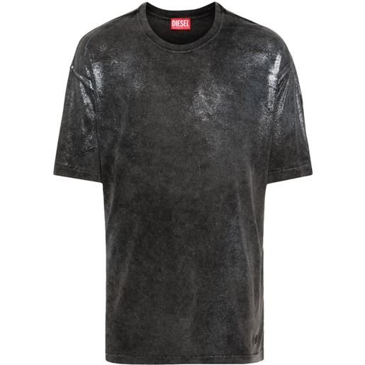 Diesel t-shirt t-buxt con effetto schiarito - grigio