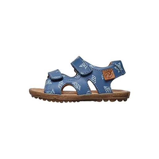 Naturino sky-sandali in nappa con stampa barchette azzurro 34