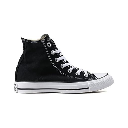 Converse chuck taylor all star - scarpe sportive unisex, in tela, modello a collo alto, nero (black), 41,5 eu