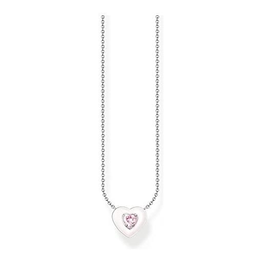 Thomas sabo ke2184-041-9-l45v - collana da donna a forma di cuore in argento sterling 925 con ciondolo a forma di cuore, lunghezza 45 cm, 45 cm, argento sterling, zirconia cubica