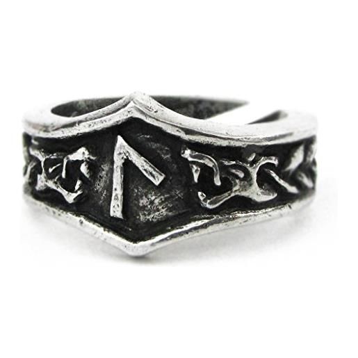 Asgard anello unisex in peltro, vichingo, regolabile, runico e base metal, 56 (17.8), cod. Ar006-ar029