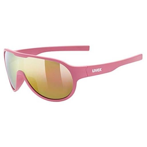 Uvex sportstyle 512, occhiali da sole per bambini, specchiato, incl. Fascia, pink matt/mirror red, one size