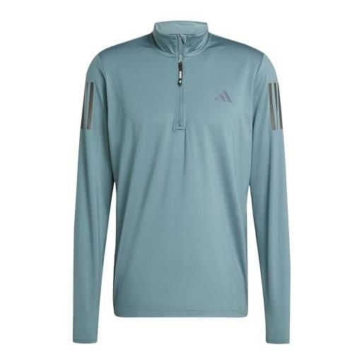 adidas uomo own the run half-zip jacket, preloved teal, xl